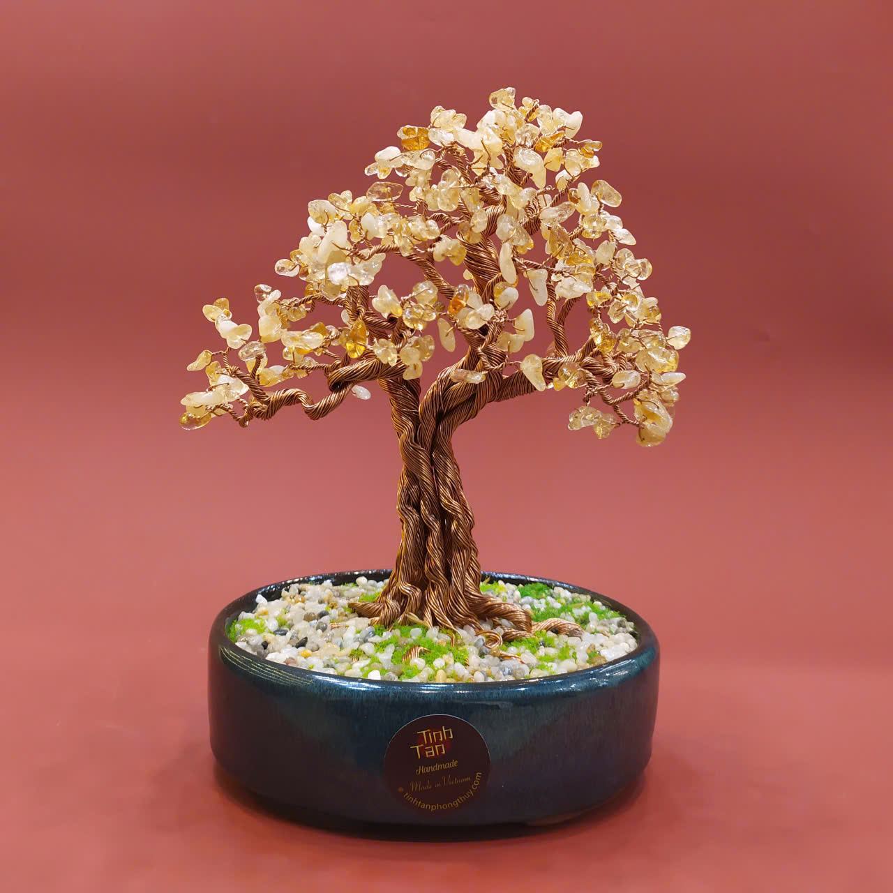 Cây đá thạch anh vàng citrine mệnh thổ kim
