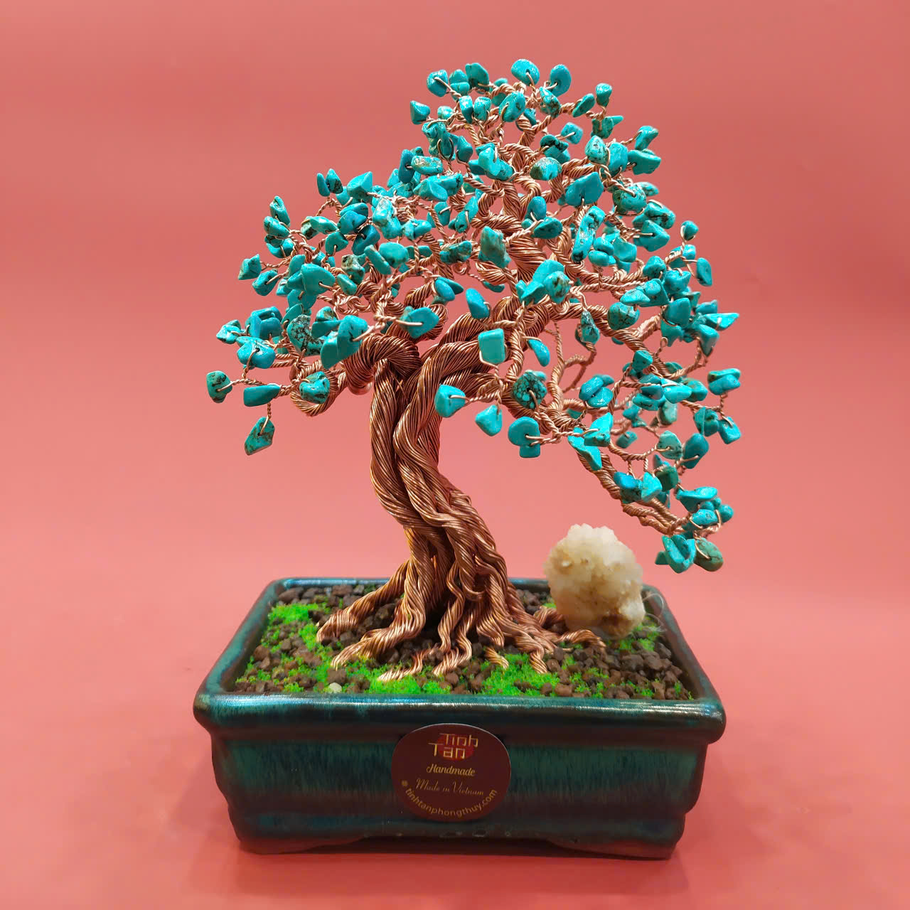 Cây đá healing Turquoise mệnh thủy và mộc