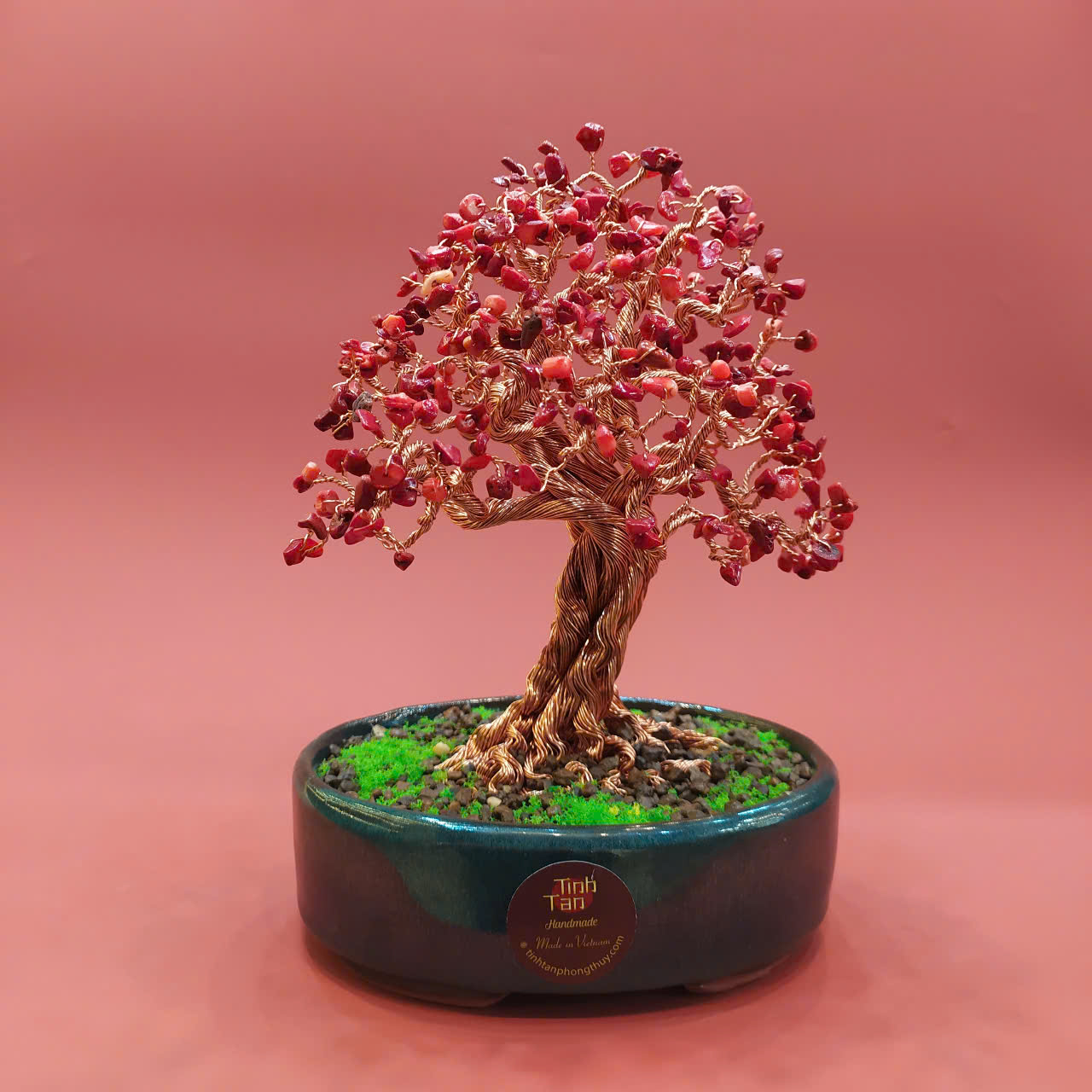 Cây đá thạch anh đỏ red jasper mệnh hỏa thổ