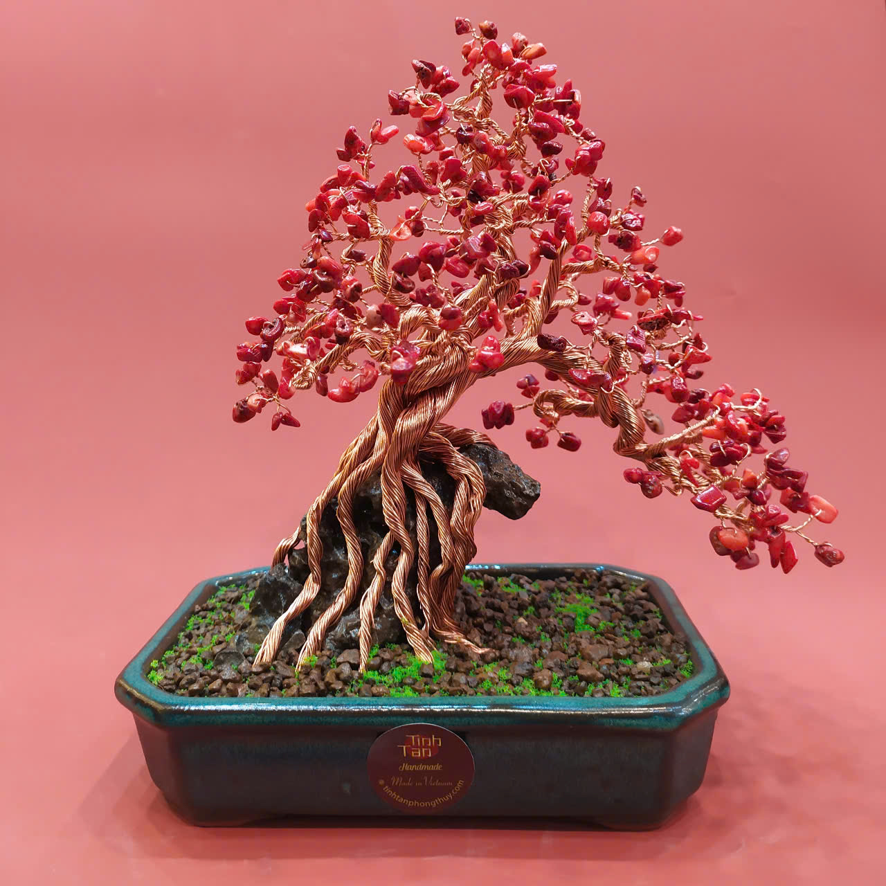 Cây đá quý red jasper sức mạnh và may mắn cho người mệnh hỏa thổ kim