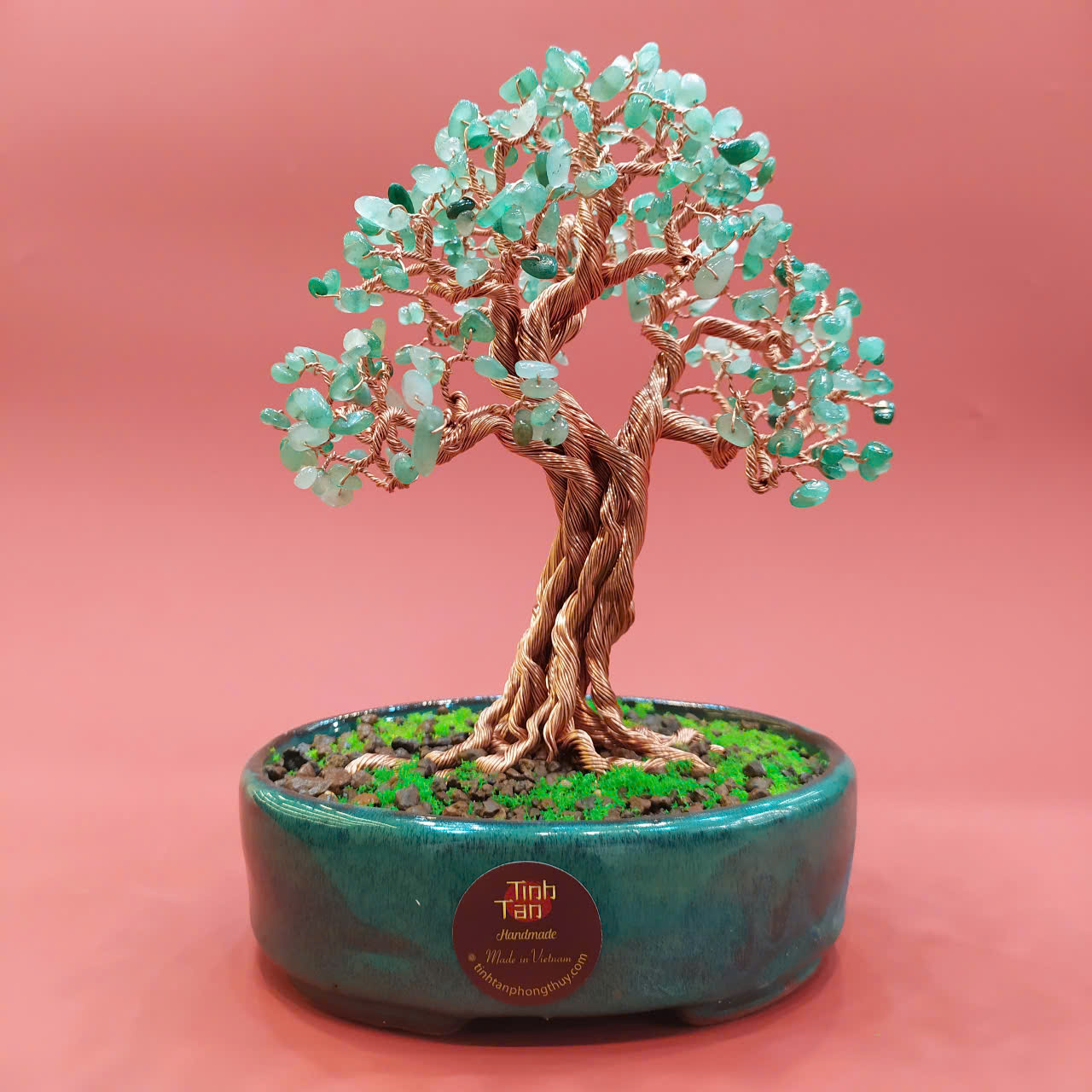Cây đá thạch anh xanh Green Jade mệnh mộc hỏa