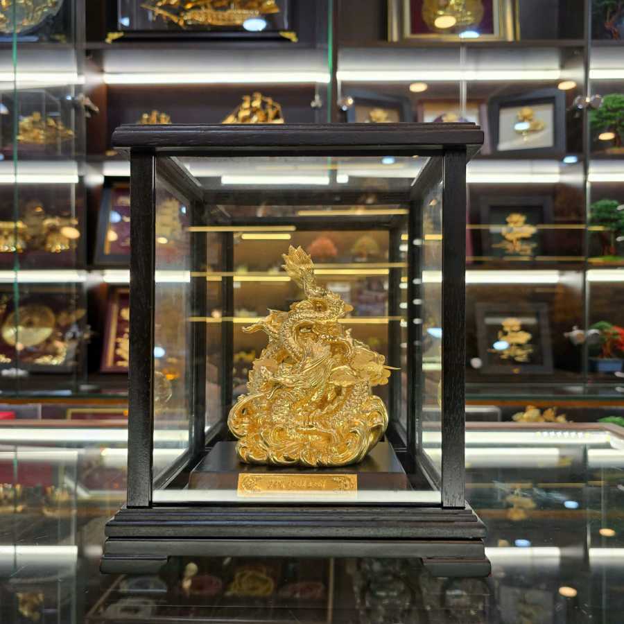 24K Gold-Plated Dragon Sculpture - The Ultimate Symbol of Power and Prosperity