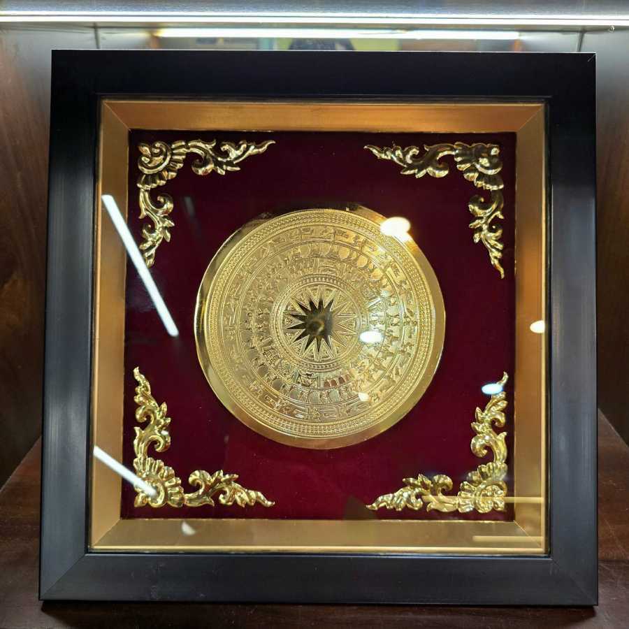 24K Gold-Plated Dong Son Drum Painting | Vietnamese Heritage Artwork - Tinh Tan Art