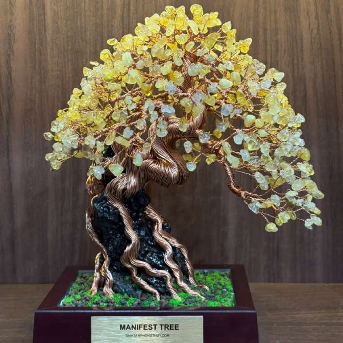 Citrine manifest bonsai tree made by Tinh Tan Art