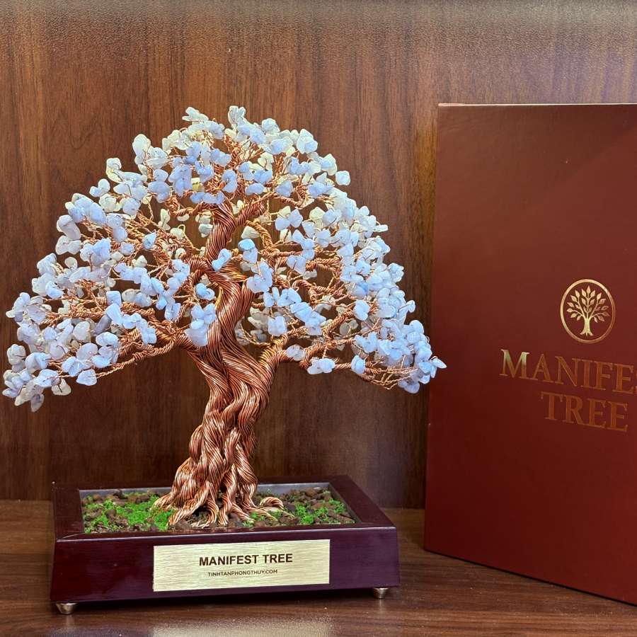Aquamarine Manifest Tree - The Stone of Courage, Intuition & Protection