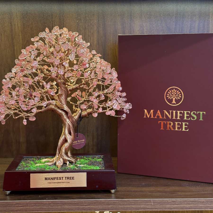 Strawberry Rose Quartz Manifest Tree - The Stone of Love