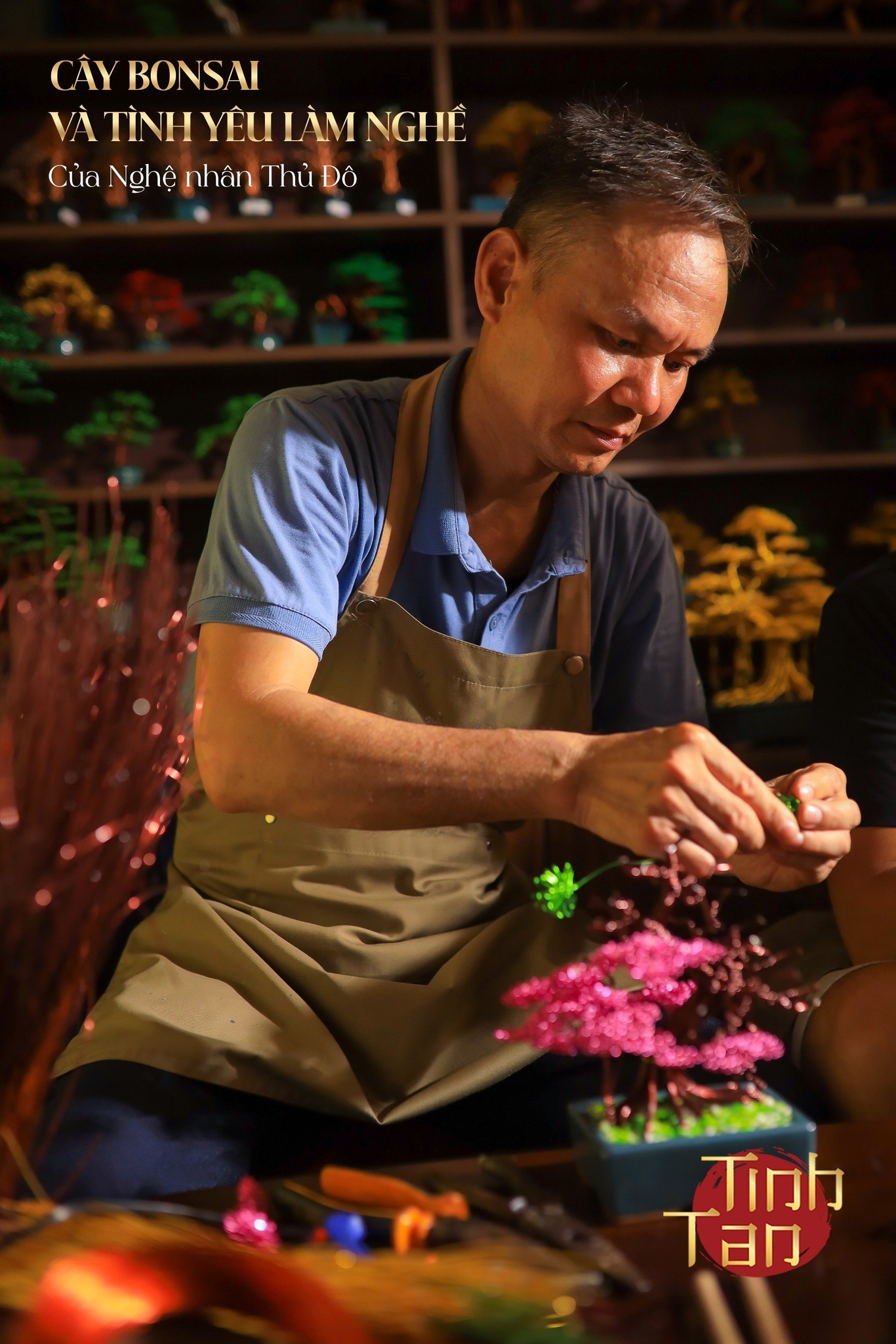 TÌNH YÊU CỦA NGHỆ NHÂN THỦ ĐÔ KHẮC HOẠ TRONG MỖI CÂY BONSAI TẠI TINH TẤN PHONG THUỶ
