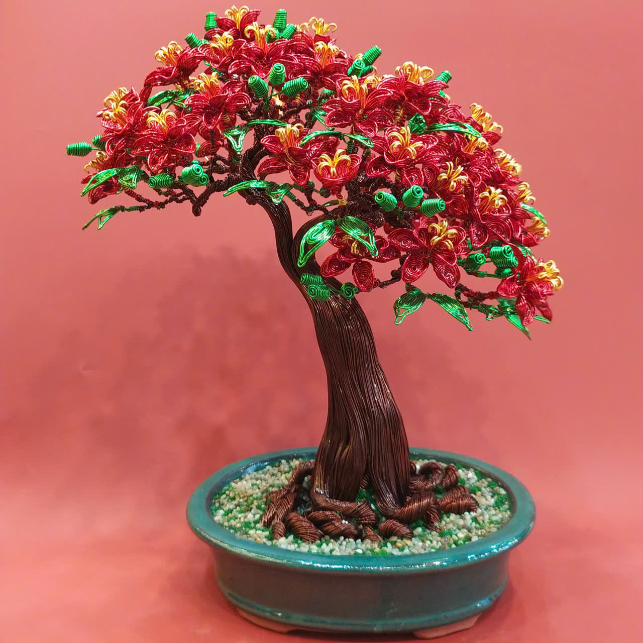 Bonsai hoa - Metal flower bonsai