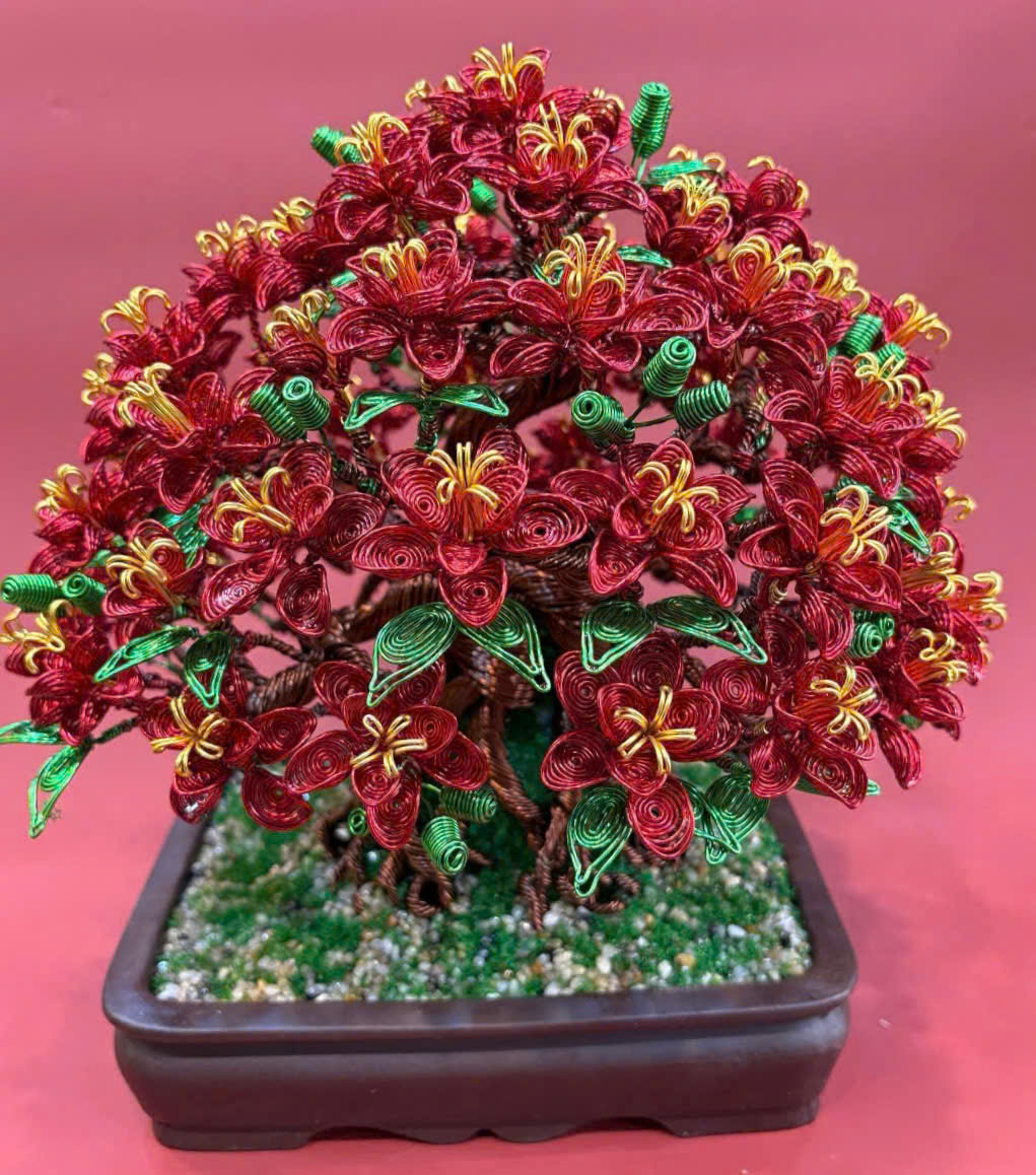 Bonsai hoa - Metal flower bonsai