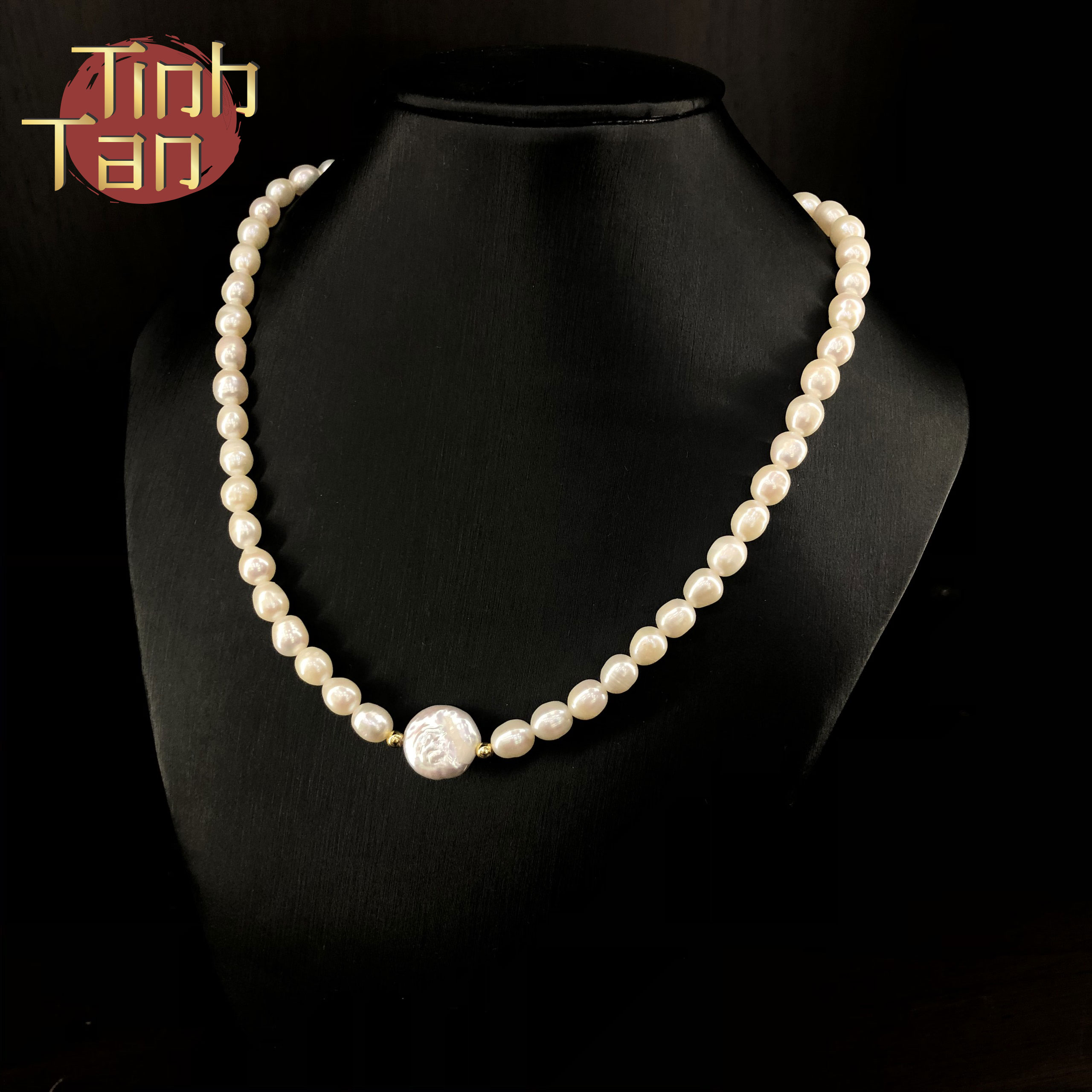 Chuỗi ngọc trai chocker đeo cổ