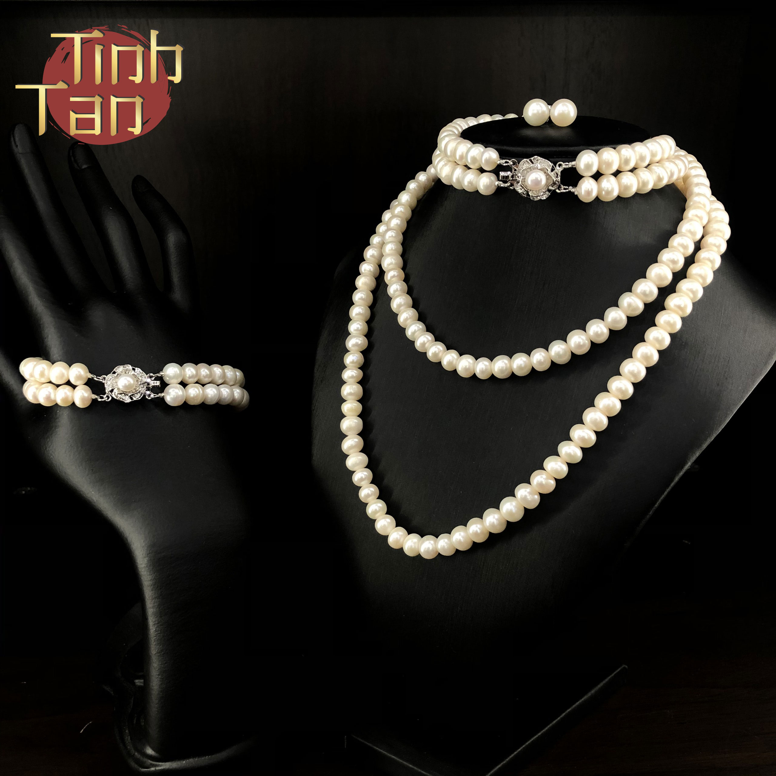 Set ngọc trai 2 tầng dài