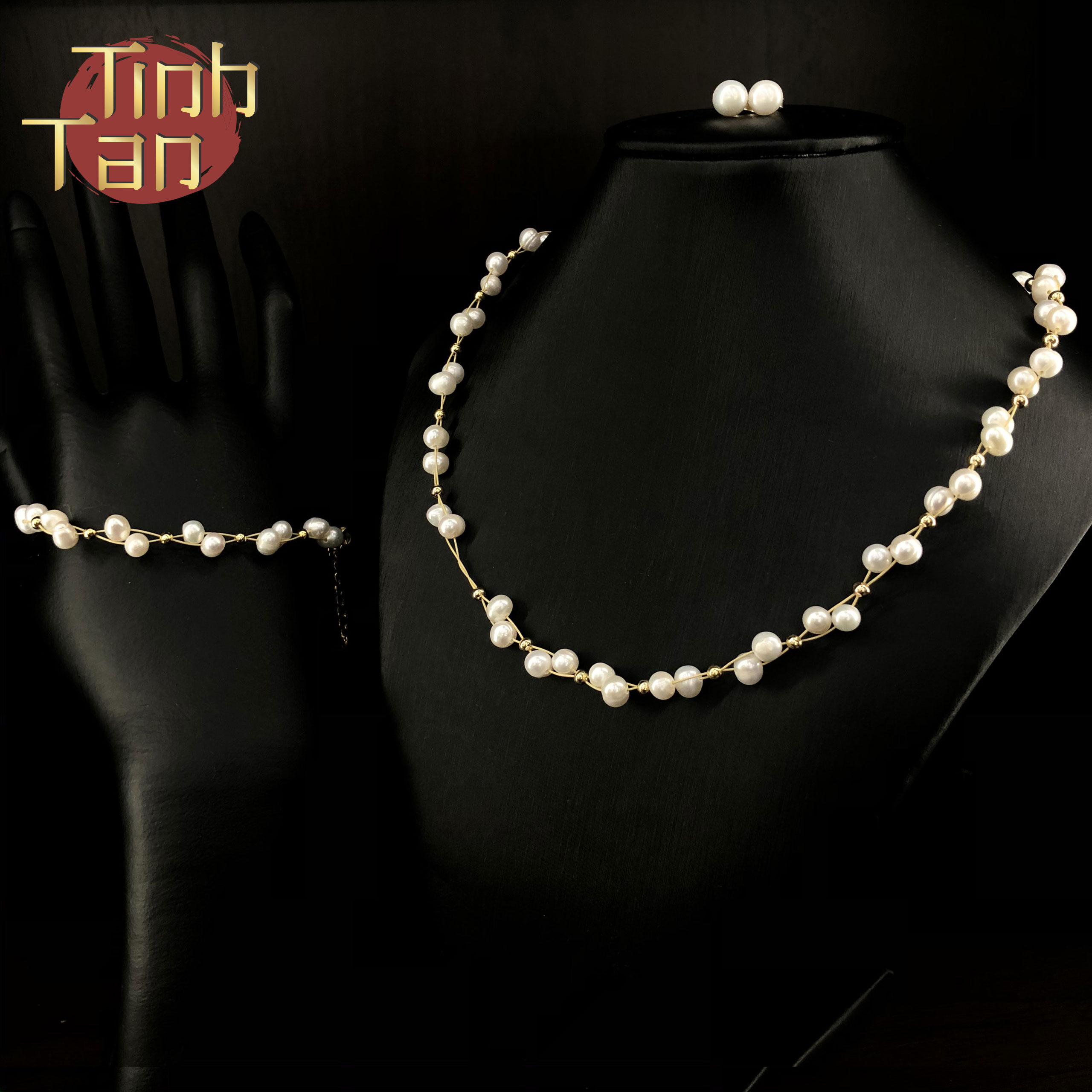 Set ngọc trai dạng lưới